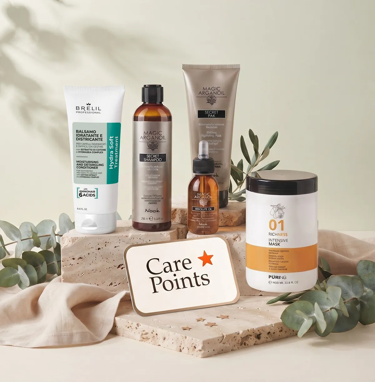 Продукти Brelil Professional, Nook и Puring с картата на Care Points