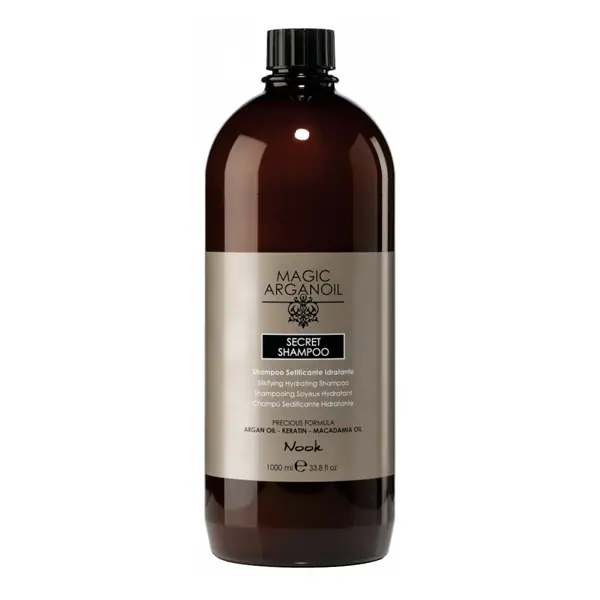 Хидратиращ шампоан за копринена коса с кератин, масло от агран и макадамия - Nook Magic Arganoil Secret Shampoo - 1000ml