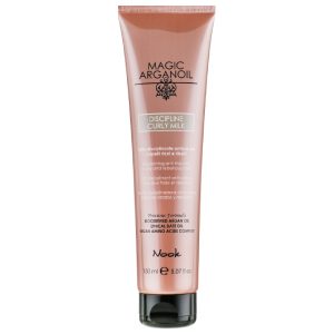 Изглаждащо мляко за къдрава, хвърчаща и непокорна коса - Nook Magic Arganoil Discipline Curly Milk- 150ml